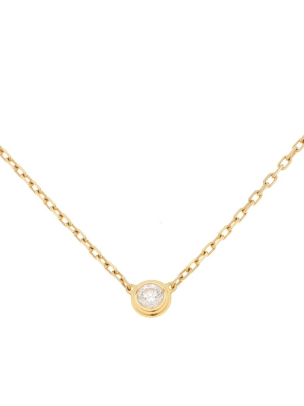 Cartier D'amour Pendant Small Single Diamond Necklace 18k Yellow Gold
